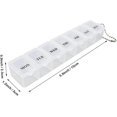 thumbnail image 1 of Pastillero organizador de 7 días, pastillero para tomar una sola vez al día, estuche de almacenamiento para medicamentos, suplementos, vitaminas y aceite de hígado de bacalao, color blanco, 1 of 4