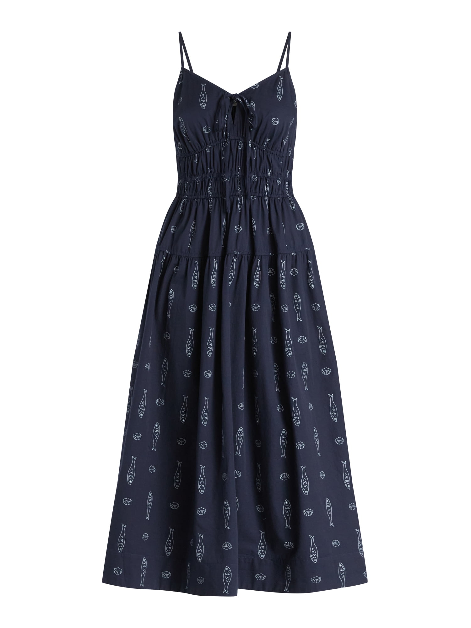 Free Assembly Women's and Women's Plus Smocked Cotton Maxi Dress, Sizes XS-4X