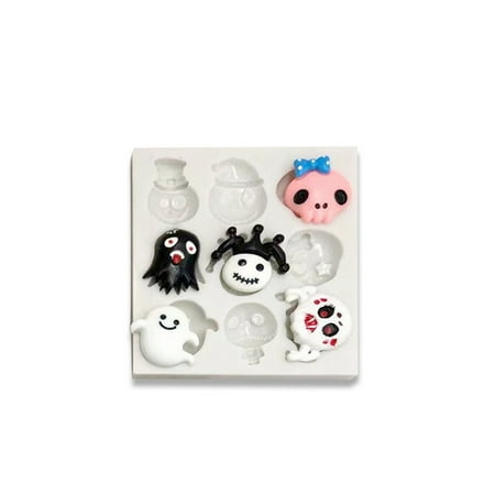 

Teblacker Halloween Silicone Baking Molds Nonstick Silicone Ghost Pumpkin Bat Skull Cake Molds Cookies Molds Kitchen Baking Tool