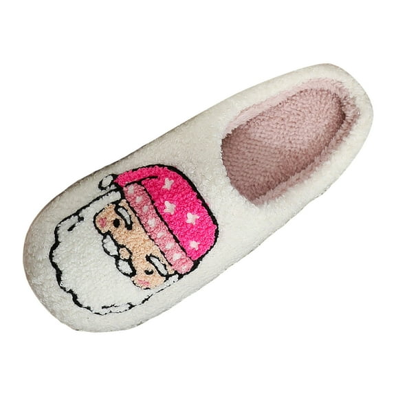 Christmas Slippers for Women Men Holiday Xmas Indoor Bedroom Fuzzy Warm Fleece Winter Soft Cozy Home Plush Slip on House Shoes