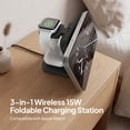 thumbnail image 2 of Powertek 3-in-1 Qi2 15W Tri-Fold Wireless Charge Pad with Stand, Black, 2 of 5