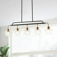 thumbnail image 2 of Aiwen 43 Inch 5-Light Linear Chandelier Over Kitchen Island, Matte Black Pendant Light Fixture for Kitchen Living Room, 2 of 9