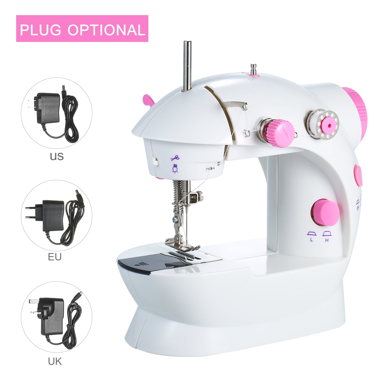 Mini Sewing Machine, Portable Multi-Purpose Crafting Mending Machine  Household 2-Speed Double Thread with Lights and Cutter Foot Pedal for  Beginners