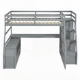 thumbnail image 2 of Full Size Plywood Loft Bed with 7 Drawers 2 Shelves and Desk - Gray (Sturdy & Storage-Friendly for Bedroom), 2 of 19