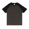 thumbnail image 1 of Ediodpoh Men’s Raglan Contrast T Shirt 230g Solid Color Retro Heavy Shoulder T Shirt Pure Cotton Matching Color Loose Short Sleeve Tops for Men Trendy BK3 XXL, 1 of 4