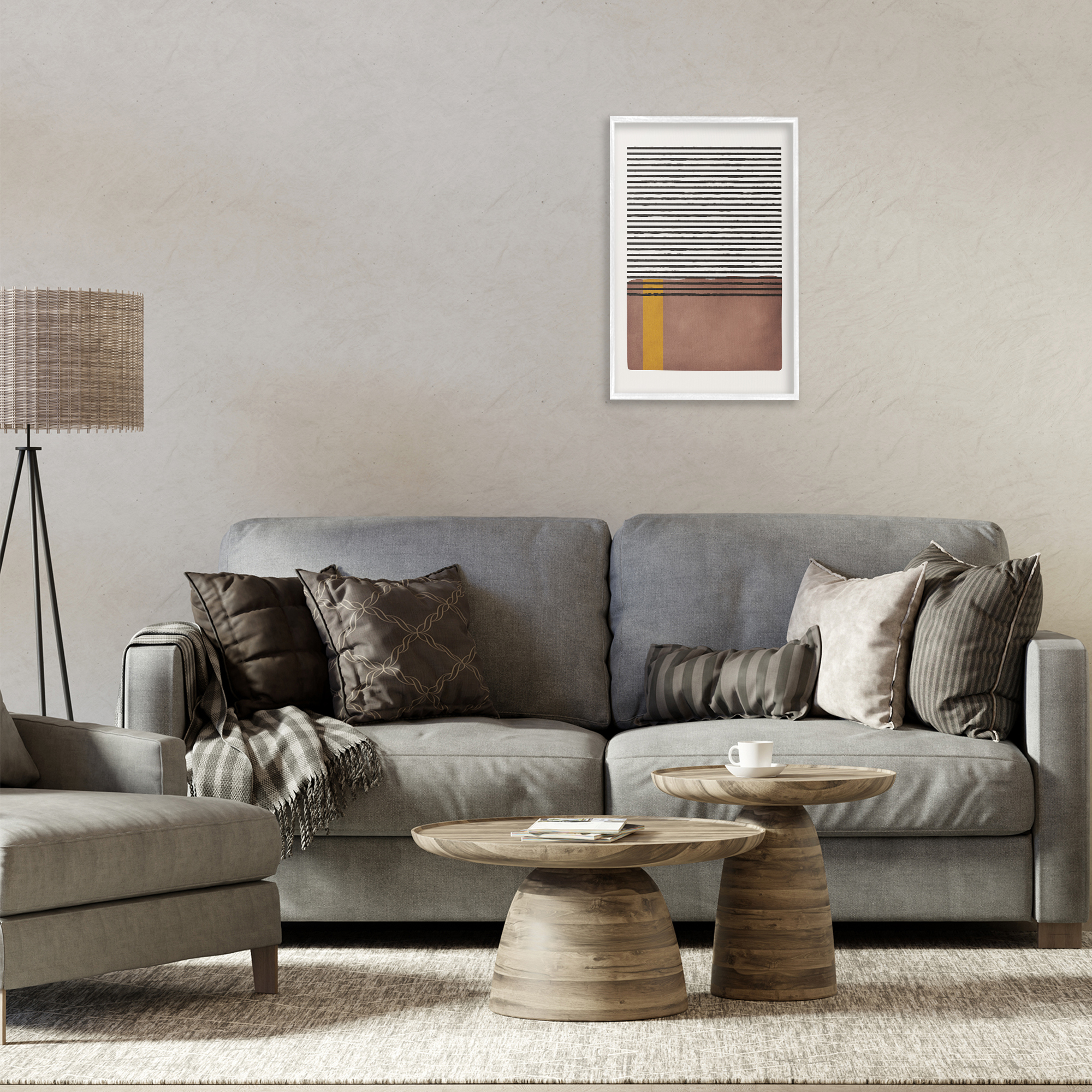 Stupell Industries Cosby Street Abstraction Abstract Painting White Framed Art Print Wall Art, 16 x 24