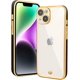 thumbnail image 1 of Funda transparente de lujo para iPhone 14 con bordes galvanizados, suave TPU, resistente a arañazos y golpes, con protección completa para la cámara, color negro, 1 of 5