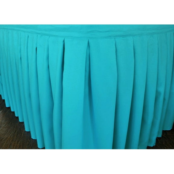 Wedding Linens Inc. 6ft Polyester Table Skirt for Rectangle or Round Tables, for Home Decor Wedding Birthday - Turquoise