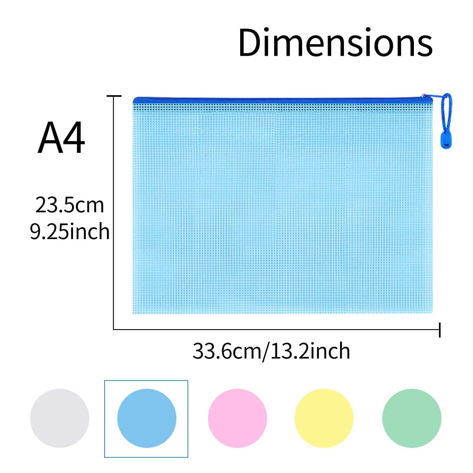  Mesh Zipper Pouch, Lightweight Nylon File Folders, A4 Document  Organizer Clearly Visible Mesh Zip Bag, Suitable for School Office Travel  Supplies (Single-Layer Mesh) : Office Products