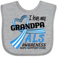 thumbnail image 3 of Inktastic I Love My Grandpa ALS Awareness Support, Care, Cure Boys or Girls Baby Bib, 3 of 4