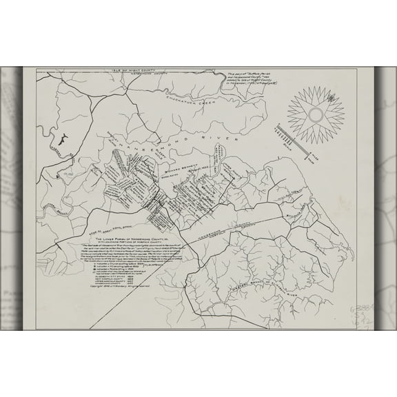 24"x36" Gallery Poster, map of suffolk region Virginia 1642 p2