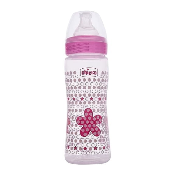Chicco Well-Being 330 ml Feeding Bottle (Pink)