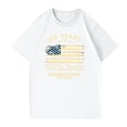 thumbnail image 4 of Dwralegc USA Short Sleeve T Shirt Women Short Sleeve USA Outfit Usa American Flag Print Plus Size T-Shirt Crewneck Casual Graphic Tee White 3XL, 4 of 5