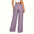 thumbnail image 3 of JnLxul Wide Leg Pants for Women Elastic Waist Drawstring Loose Summer Casual Lightweight Pants with Pockets(X-Large,Purple), 3 of 7