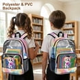thumbnail image 4 of Whosucclay Cat Rainbow Paw Art Clear Backpack for Girls Boys, Elementary Kindergarten Large Capacity Side Pockets Transparent School Bag for Beach Concerts, 4 of 10