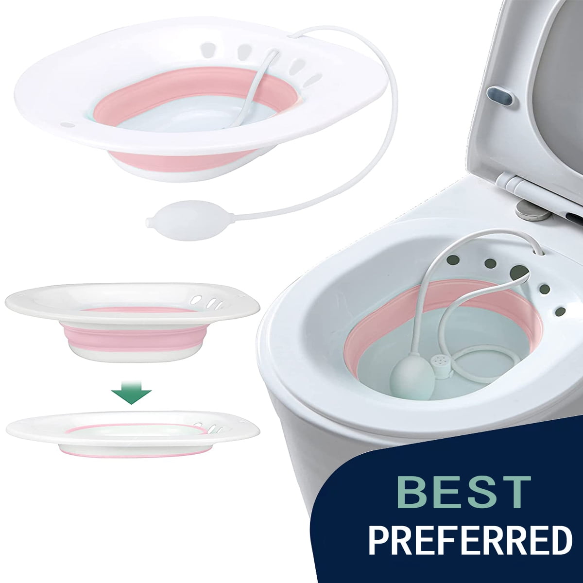 Foldable Squat Free Sitz Bath,Sitz Bath for Toilet Hemorrhoids