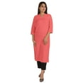 thumbnail image 4 of Moomaya Solid Pintuck Blouses For Women Indian Ethnic Kurti Casual Cotton Kurta, 4 of 6
