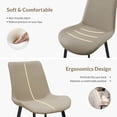 thumbnail image 3 of Aukfa Dining Chairs Set of 4, Upholstered Faux Leather Side Chairs with Metal Legs for Kitchen, Restaurant, Living, Tan, 3 of 8