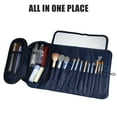 thumbnail image 4 of Unique Bargains 1 Pcs Travel Makeup Bag Makeup Brush Holder Portable Makeup Organizer Bag Waterproof Navy Blue, 4 of 7