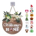 thumbnail image 1 of Interchangeable Seasonal Welcome Sign Wooden  Wall Hanging Pendant (C), 1 of 10
