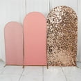 thumbnail image 6 of BalsaCircle 3 Blush Rose Gold Fitted Assorted Round Top Wedding Arch Backdrop Stand Covers Party Events Decorations Supplies, 6 of 8