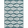 thumbnail image 2 of Unique Loom Outdoor Coastal Collection Area Rug - Pesci (4' 1" x 6' 1" Rectangle Turquoise/Ivory), 2 of 6