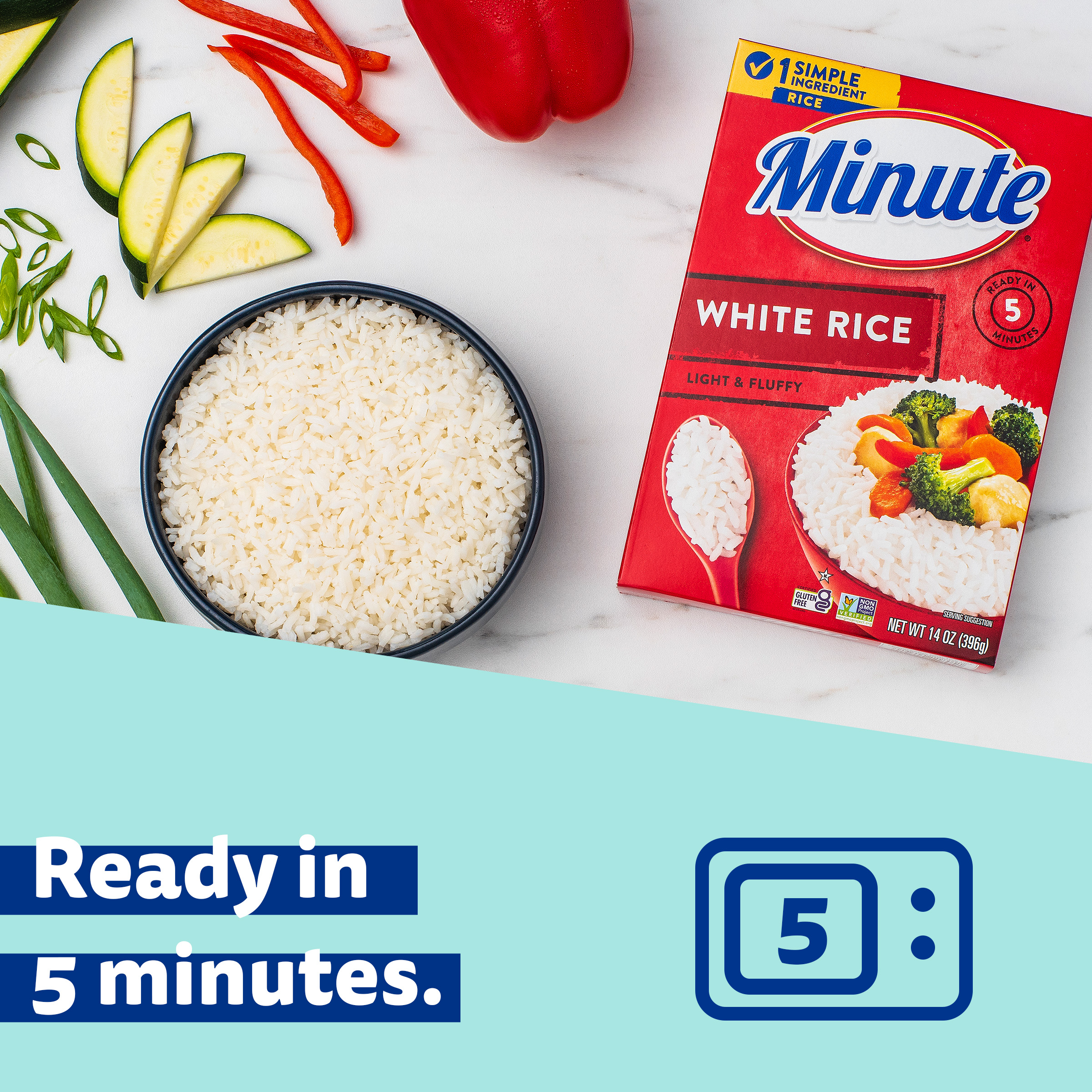 Minute Instant White Rice, Light and Fluffy, 14 oz - image 3 of 8