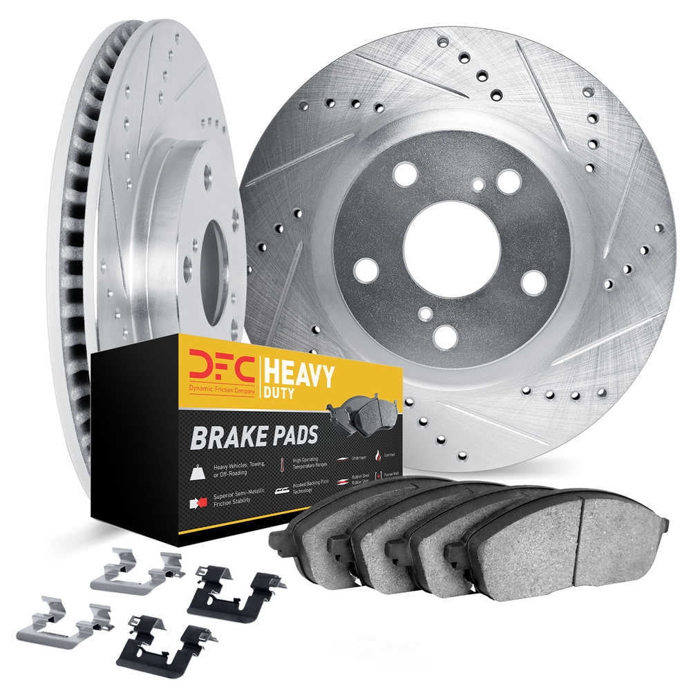 Dynamic Friction Company 7212-42090 DFC Rotors-Drilled and Slotted-Silver with Heavy Duty Brake