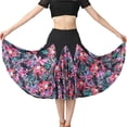 thumbnail image 2 of Falda de baile de salón para mujer, falda de práctica para baile latino, rumba, flamenco Negro, 2 of 6