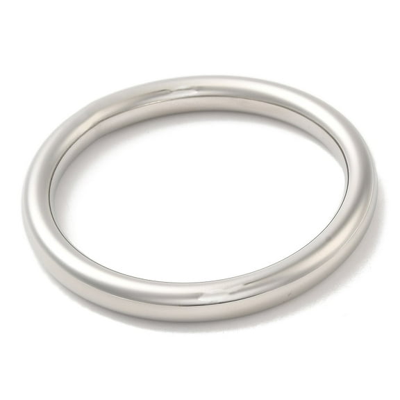 2 pc Non-Tarnish 304 Stainless Steel Plain Bangles Stainless Steel color Inner Diameter: 2-1/2 inch(6.2cm)