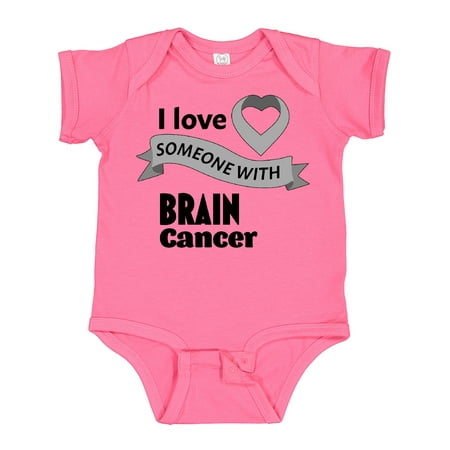 

Inktastic I Love Someone with Brain Cancer- Gray Heart Ribbon Gift Baby Boy or Baby Girl Bodysuit