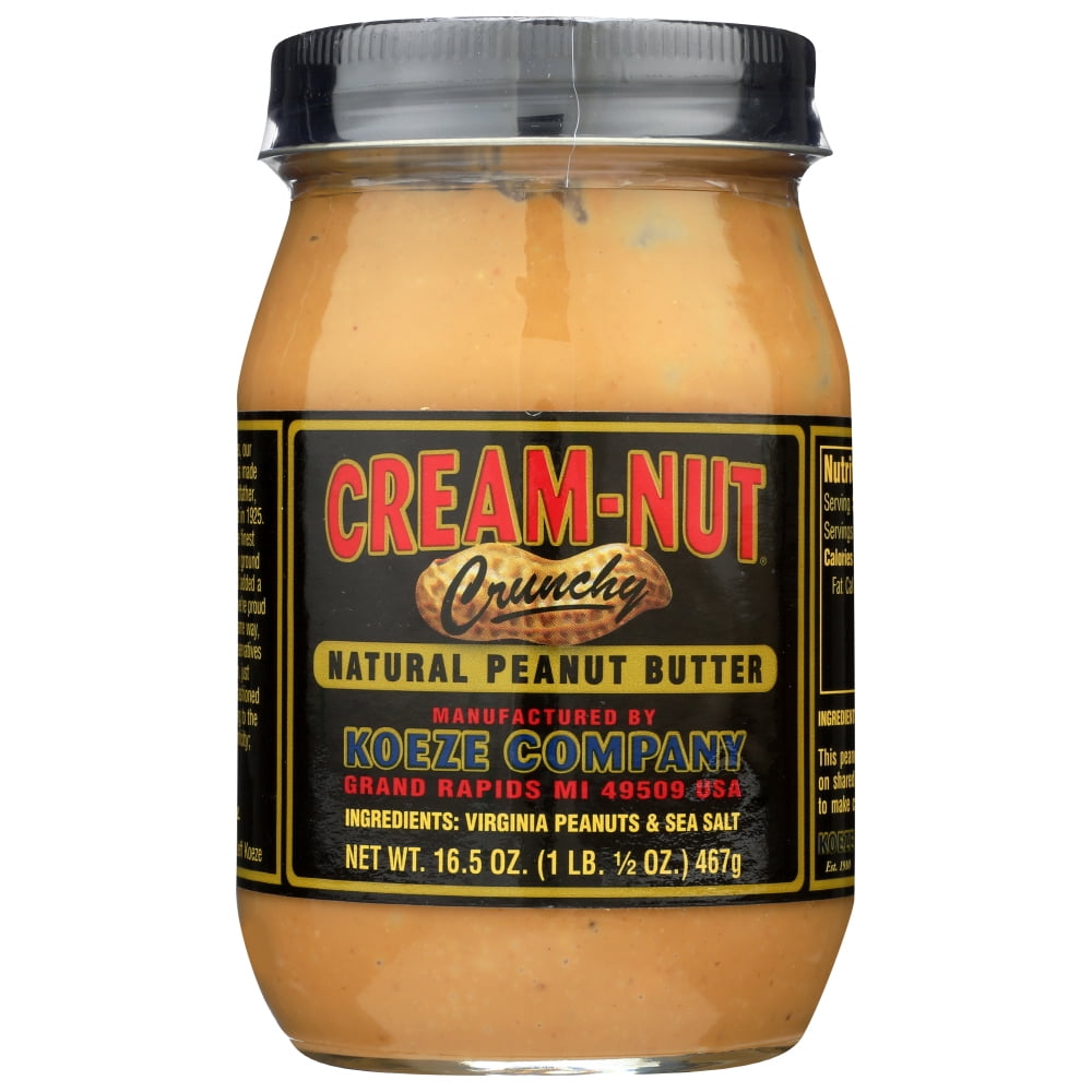 Cream Nut Peanut Butter Crunchy Natural, 16.5 Oz