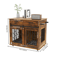 thumbnail image 2 of Uforic 39 in Dog Crate Furniture,Dual-Door Dog Kennel Indoor with Drawer & Wheels,Wooden Dog Crate House for S/M/L Size Dogs, End Table,39.3"L x 25.1"W x 31.8"H,Rustic Brown, 2 of 6