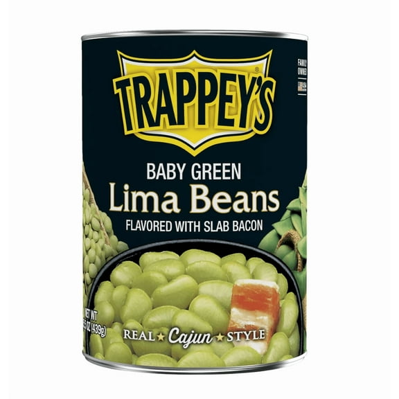 Trappey's Green Lima Beans with Bacon, 15.5 oz., Can (6 pack)