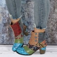 thumbnail image 2 of Mostsola Women's Ankle Boots Boohemian Print Short Boots Heeled Zip up Trendy Round Toe Booties, 2 of 8