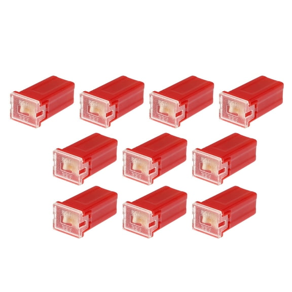 Unique Bargains 10 Pcs Standard Box Shaped Fuse 50 Amps Universal for Pickup Truck Cars SUV Durable Plastic Metal Red