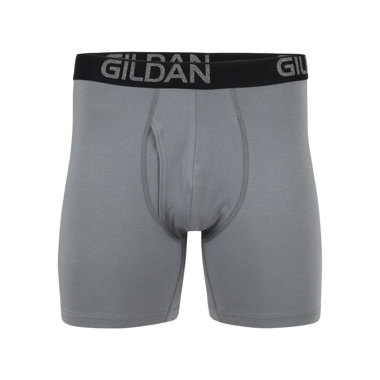 Gildan Men's Cotton Stretch Regular Leg Boxer Briefs, 5-Pack, Sizes S-2XL,  6 Inseam