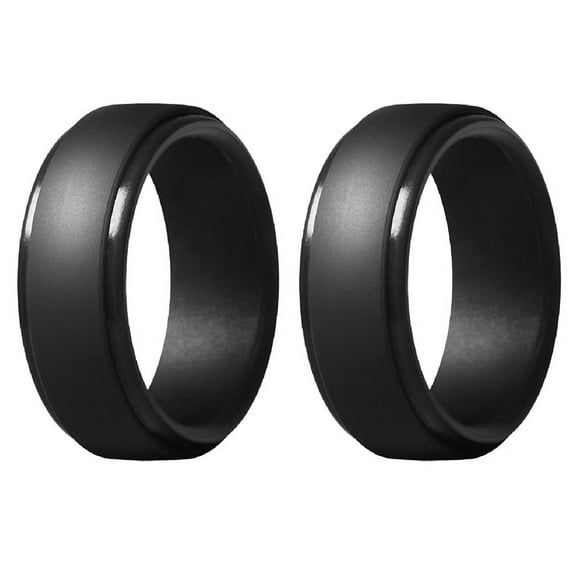 2x 8mm Popular Camouflage Black Men Silicone Cool Rings Women Rubber Wedding Ring Environmental Sports Ring 10/7