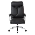 thumbnail image 2 of Executive Black Faux Leather High Back Chair with Padded Arms and Chrome Base, 2 of 6