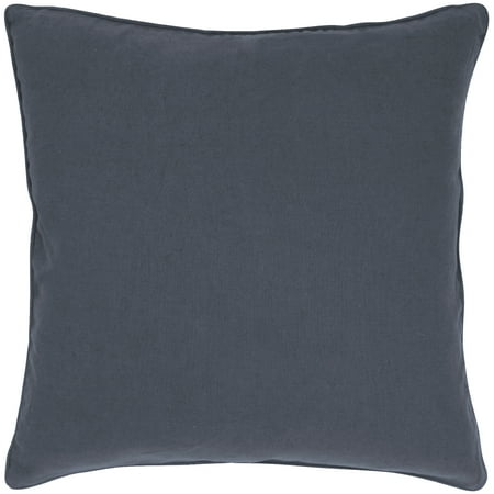 UPC: 0861957011927 | India s Heritage Linen Cotton Solid Pillow Filled with Feather and Down Insert 20 W x 20 H Pewter