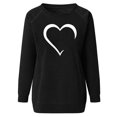 thumbnail image 4 of Besolor Chandail en Molleton Décontracté pour Femmes Imprimé Cœur Col Rond Manches Longues Blouse Ample Confortable Automne, 4 of 5