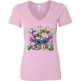 thumbnail image 3 of Inktastic Mardi Gras Masks and Beads Women's V-Neck T-Shirt, 3 of 5
