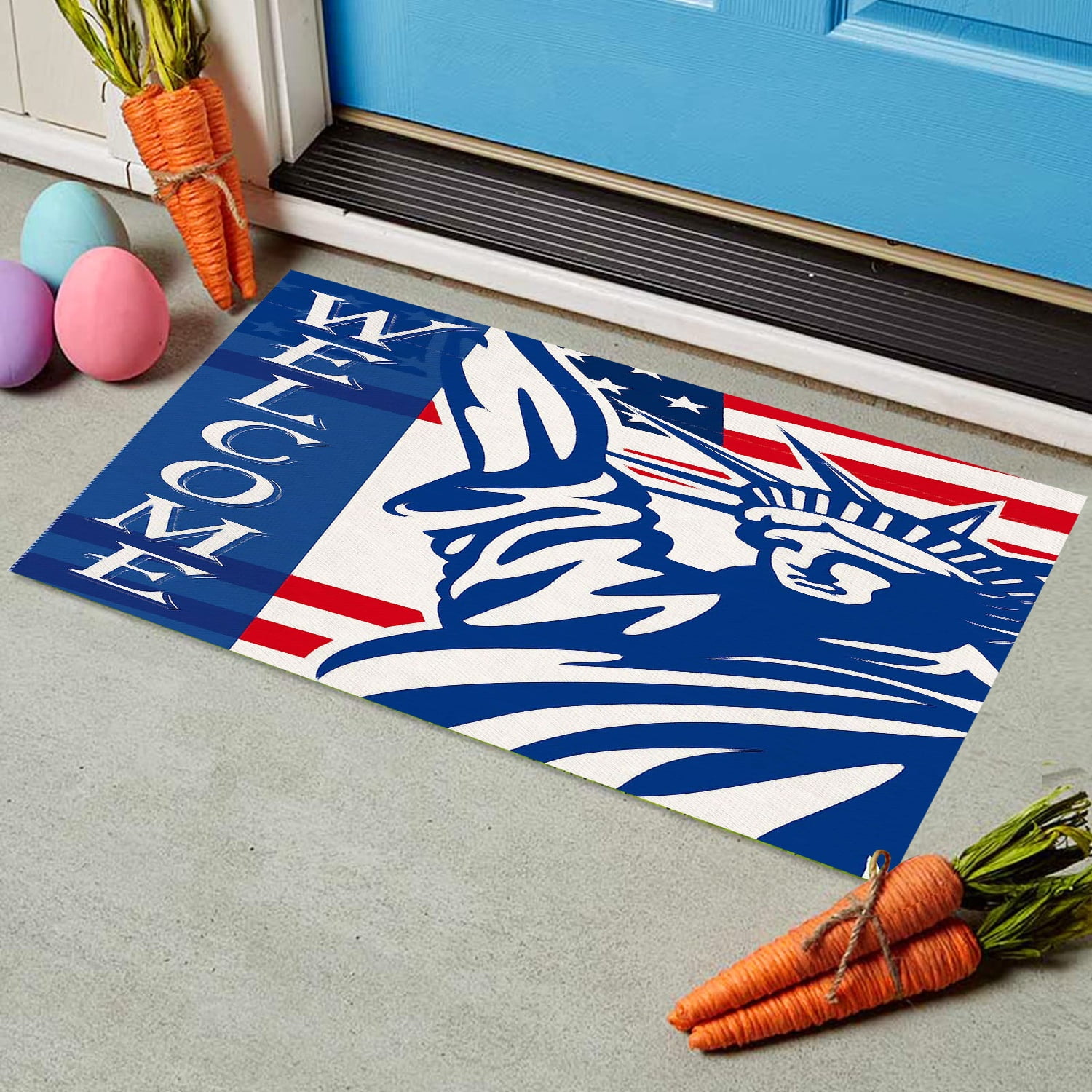 American Flag Doormat Floor Mat with Heavy Duty Backing Front