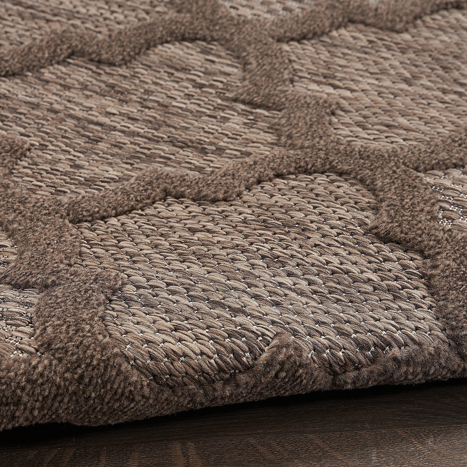 Nourison Easy Care Modern Indoor/Outdoor Brown 8' x 10' Area Rug (8x10)