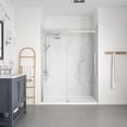thumbnail image 2 of Bel Satin Nickel Alcove Shower Kit Base Walls Door 32" x 60" x 81.5 in., 2 of 20