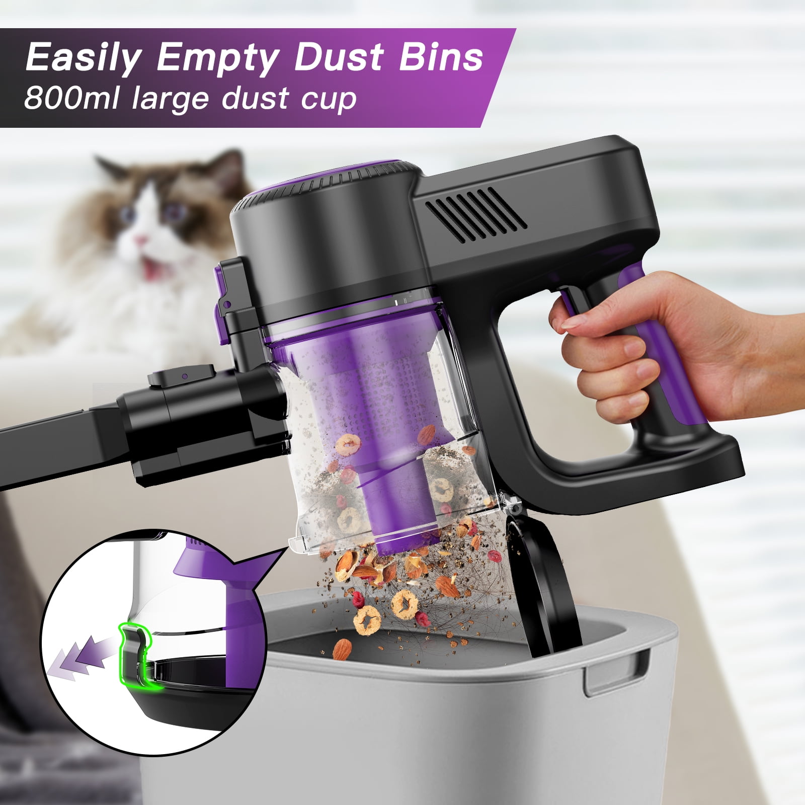 Texous Brushless Cordless Vacuum Cleaner Lightweight Bendable for Carpet Hard Floor Pet Hair House Cleaning P8od Floor Carpet Pet Hair