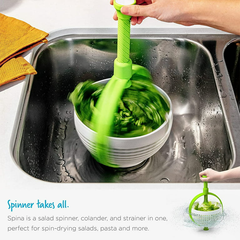 Vegetable And Fruit Cleaner Drainer Kitchen Tools Cleaning Spinner White  Multi Use With Handle Non-Slid Food Storage 