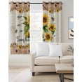 thumbnail image 2 of Sunflower Kitchen Curtains Vintage Summer Botanical Yellow Floral Pastoral Cafe Short Curtains for Bathroom Blackout Window Curtain Small Window Treatment Drapes for Bedroom Living Room 52"x45"x2, 2 of 9
