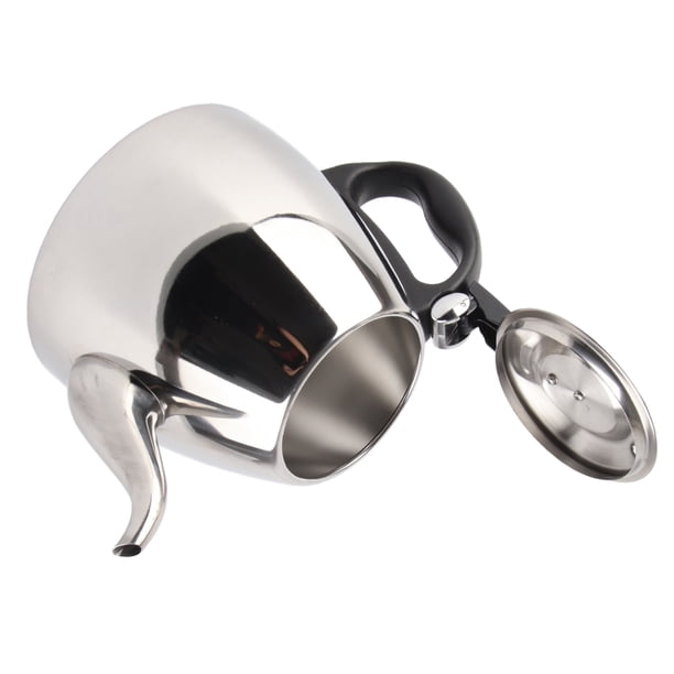 Tetera de acero inoxidable para estufa, tetera para té y cafe, resistente al calor, 1,2 l/1,5 l, color plateado, para hogar familiar
