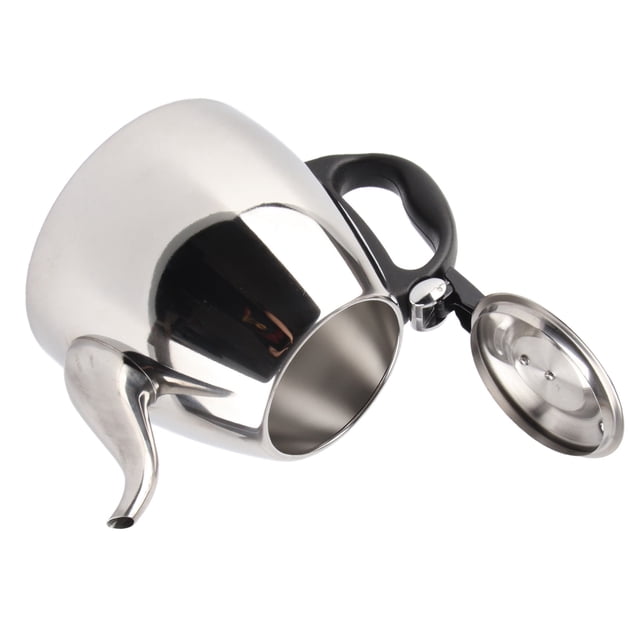 Tetera de acero inoxidable para estufa, tetera para té y cafe, resistente al calor, 1,2 l/1,5 l, color plateado, para hogar familiar